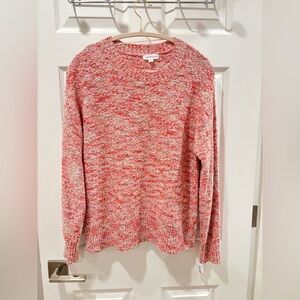 Westbound Cozy Pink Marled Crewneck Sweater Small